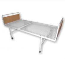 Fém betegágy / kórtermi ágy emelhető fejtámlával, kerekekkel 200x90 cm